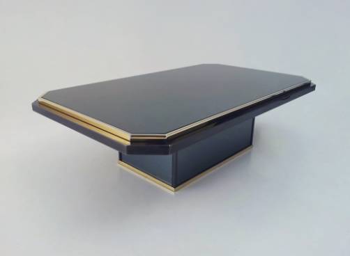 Roger Vanhevel vintage coffee table mirrored, patinated chrome & gold plated, 1970`s ca, Belgian